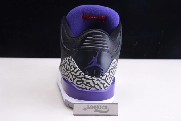 Rep TBkick CT8532-050 Court Air Jordan Black Retro 3 Purple 0703